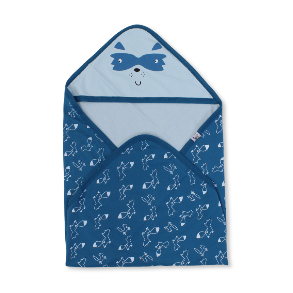 Cotton Baby Blanket – with Fox & Hedgehog Print