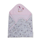 Cotton Baby Blanket – Rose with Unicorn Print