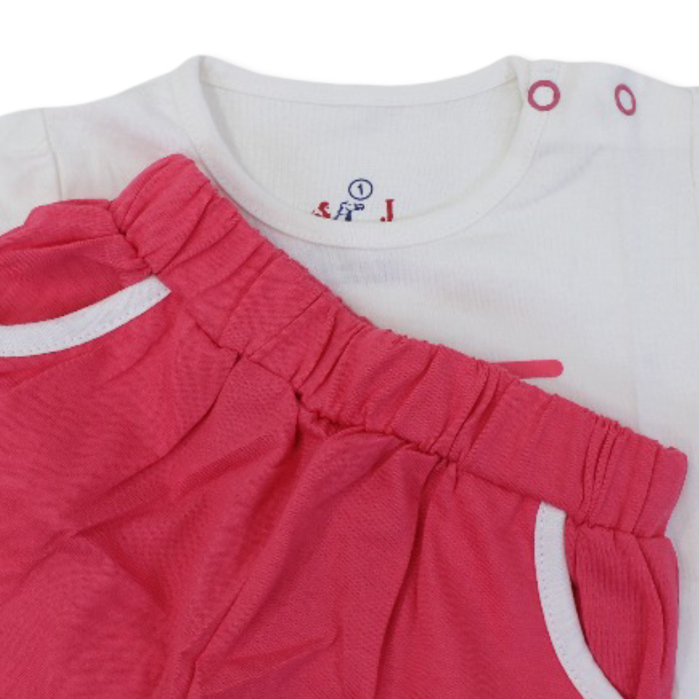 Baby Girls Cotton Pajama – with "Cute" Print