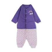 Baby Girls Cotton Pajama –  Purple with Unicorn Print