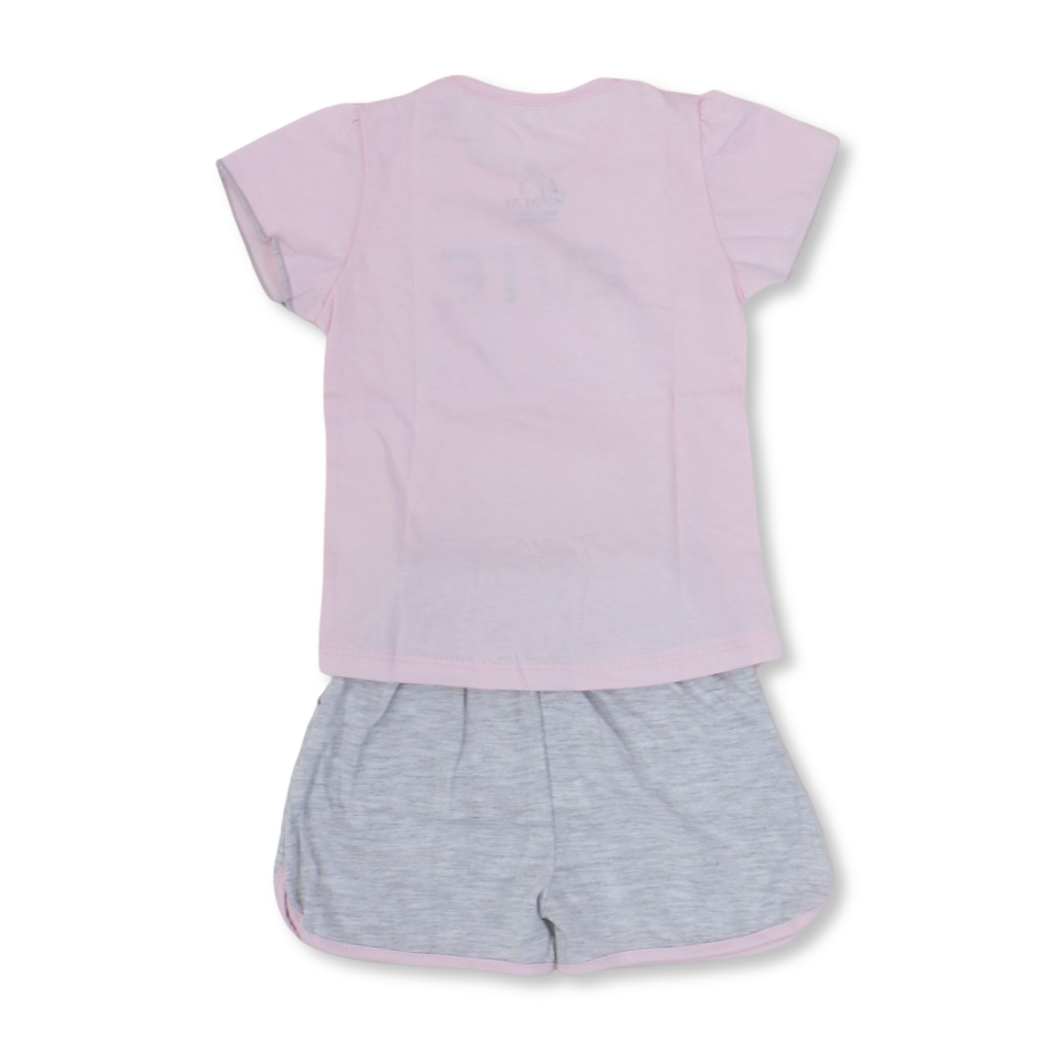 Baby Girls Cotton Pajama – with "Cute" Print