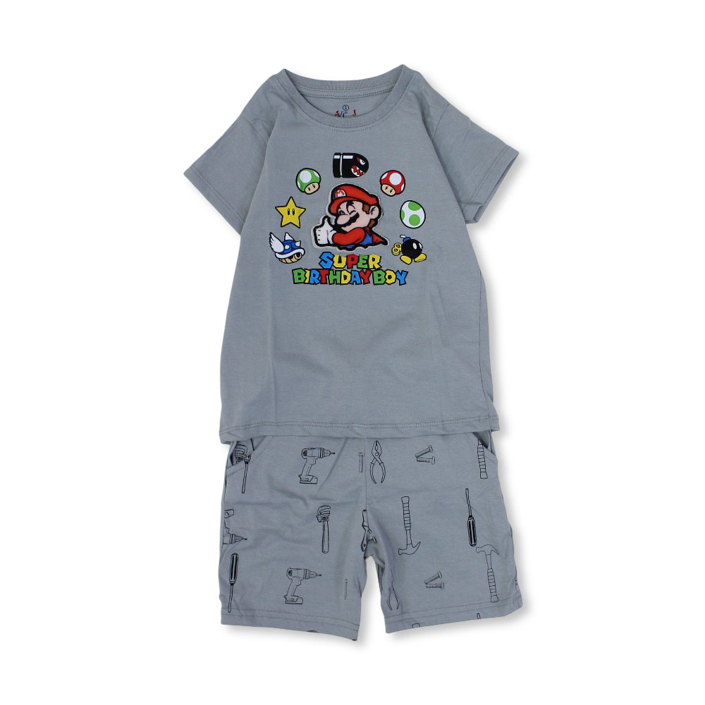 Boys Cotton Pajama – "Super Birthday Boy" Print