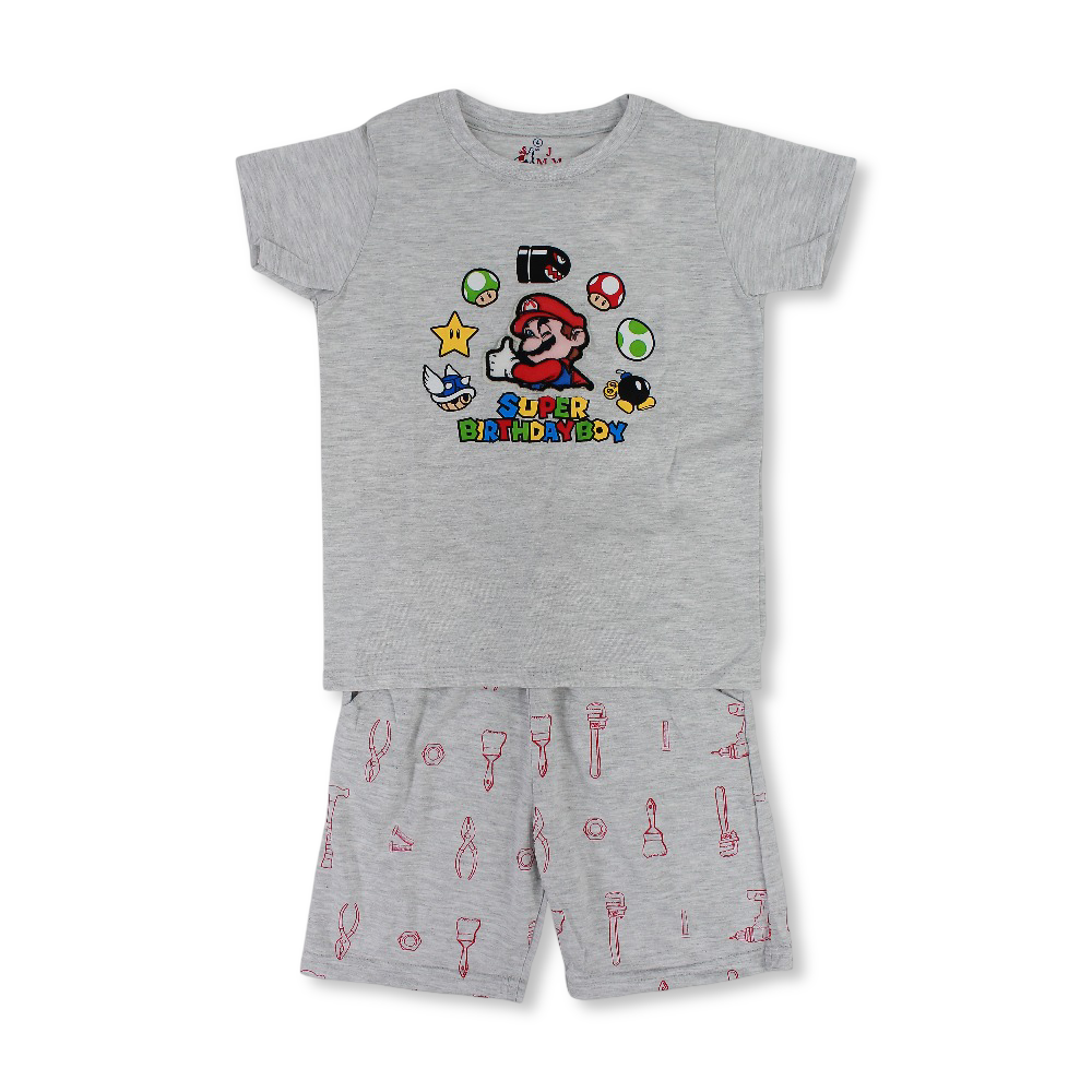 Boys Cotton Pajama – "Super Birthday Boy" Print