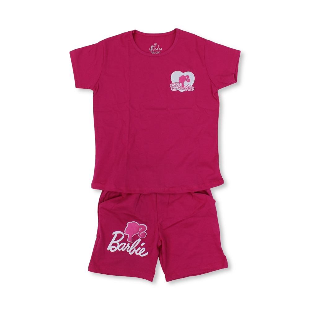 Girls Cotton Pajama – with Barbie Print