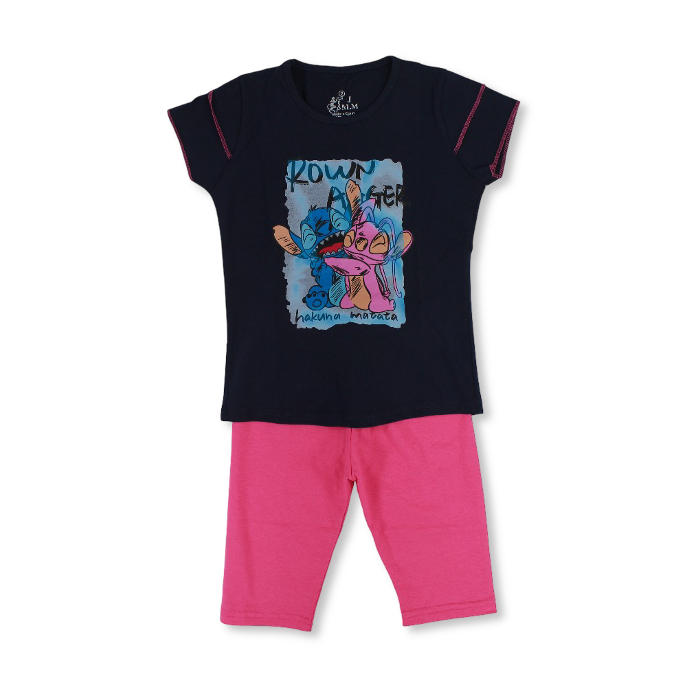 Girls Cotton Pajama – with Stitch Hakuna Matata Print - Clothing - JOKY