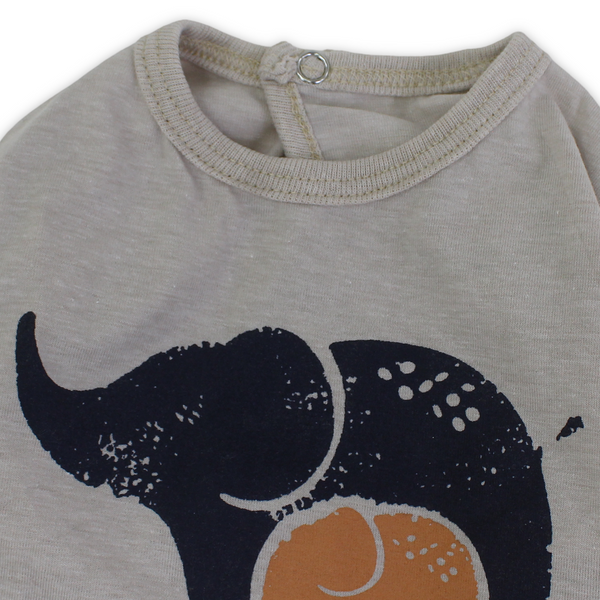 Baby Boys Cotton Baby Footie – Elephant Print