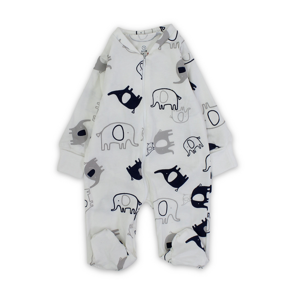 Baby Boys Cotton Baby Footie – Elephant Print