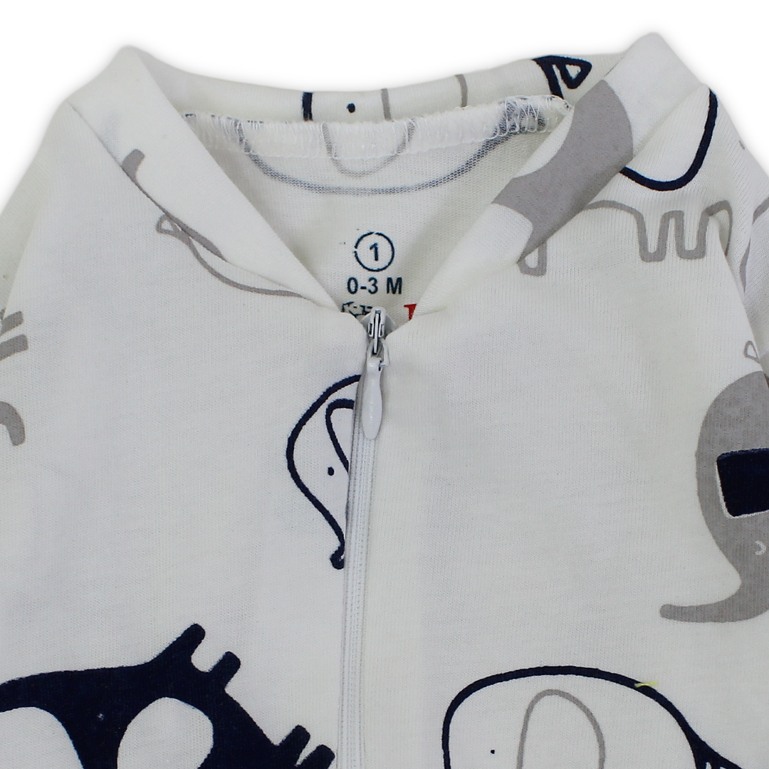 Baby Boys Cotton Baby Footie – Elephant Print