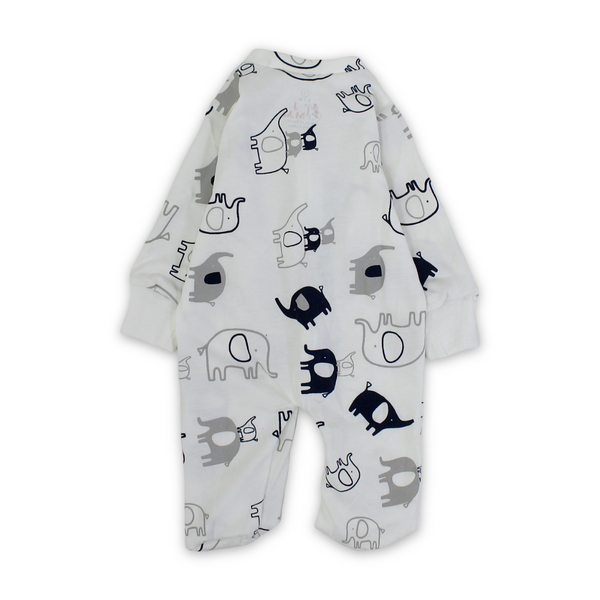 Baby Boys Cotton Baby Footie – Elephant Print