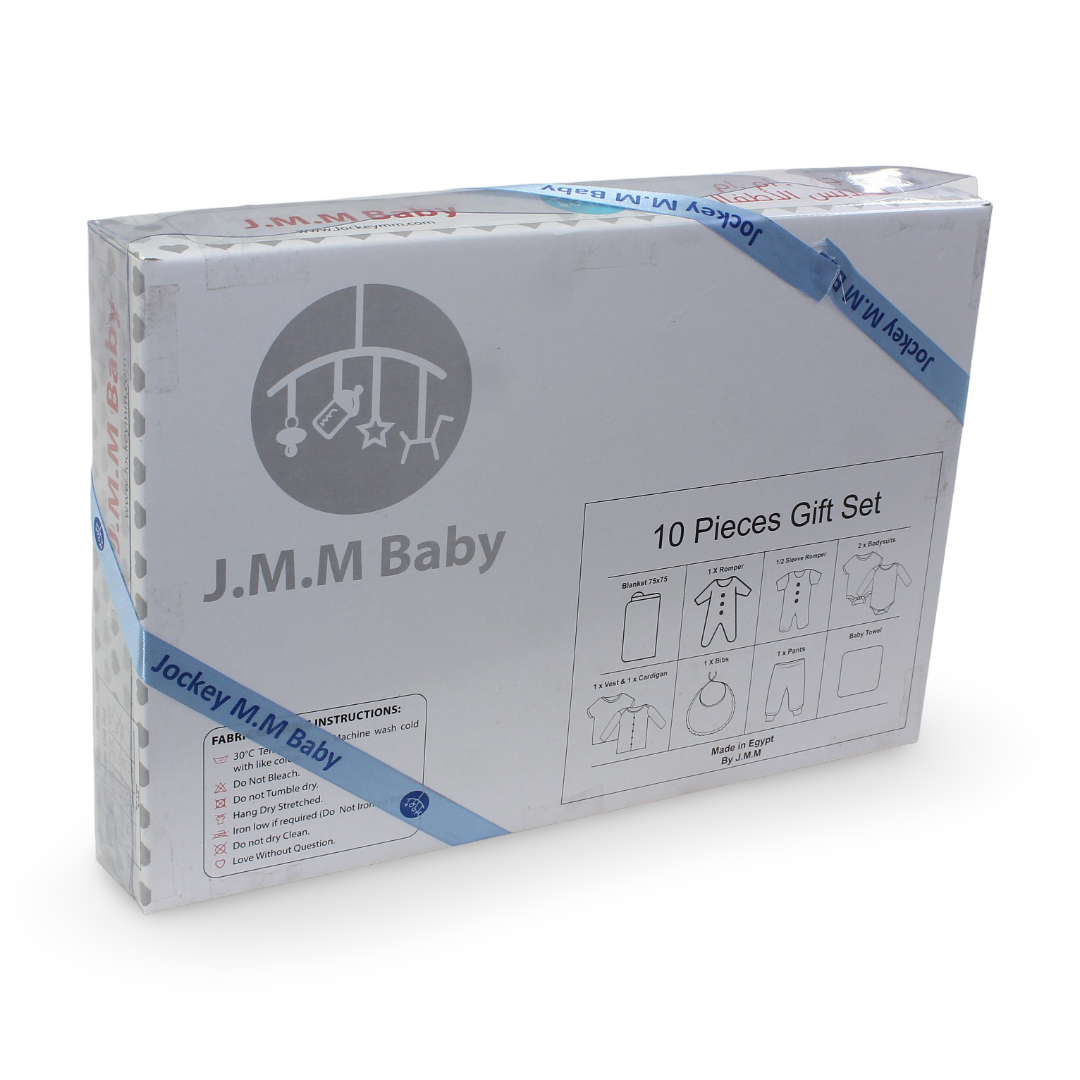 Baby Boys Cotton Gift Clothes Box – 10 Pcs (0-3m)