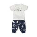 Baby Girls Cotton Pajama – Off-White with Elephants Print