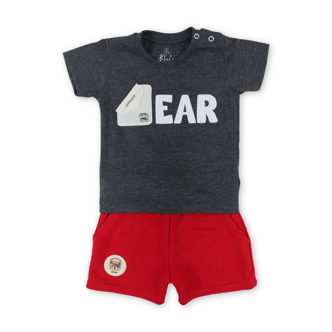 Baby Boys Cotton Pajama with "Bear" Print