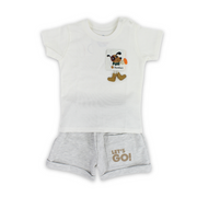 Baby Boys Cotton Pajama – with "Let’s Go Dog" Print