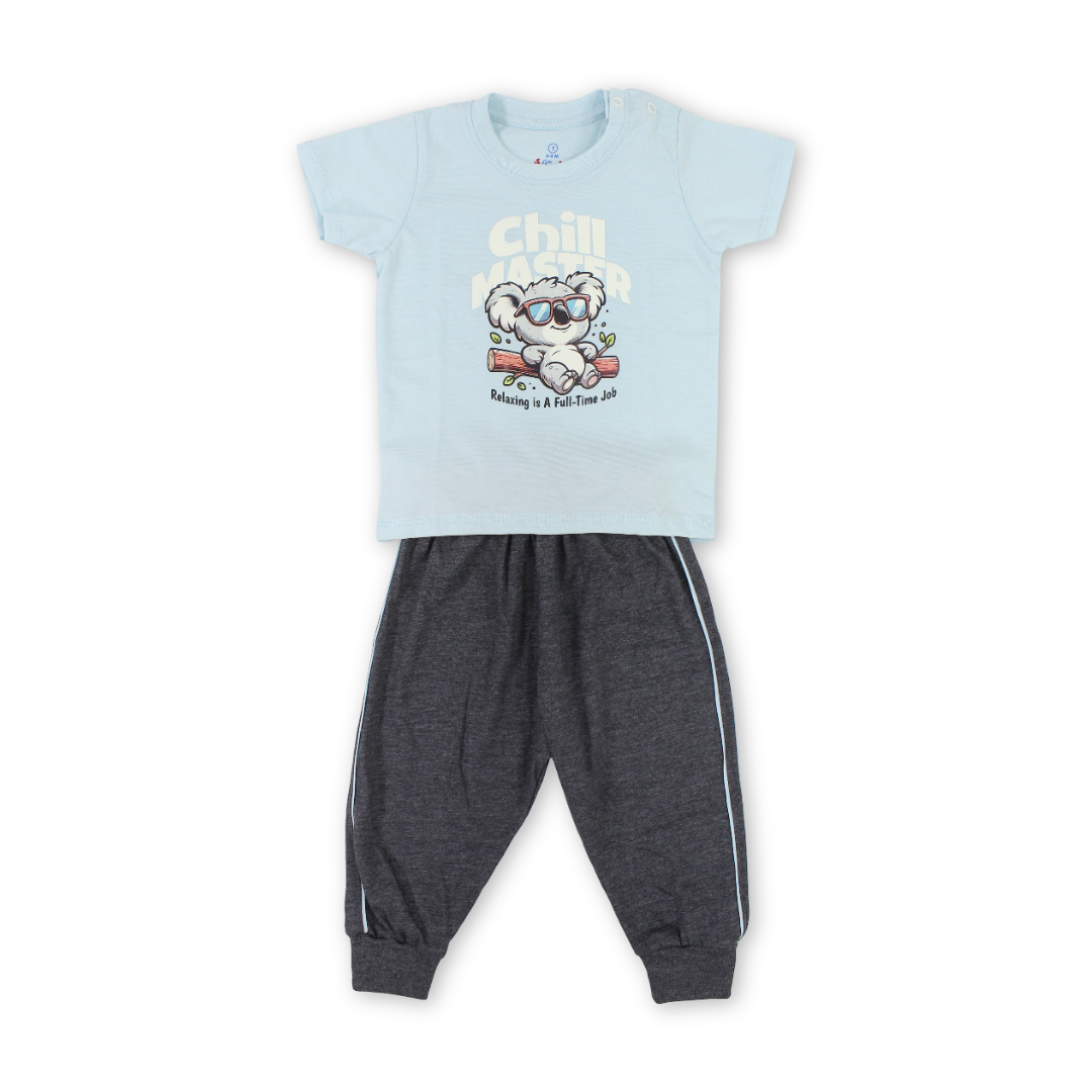 Baby Boys Cotton Pajama – with Koala "Chill Master" Print - Clothing - JOKY