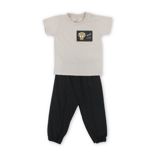Baby Boys Cotton Pajama – with Bear Print
