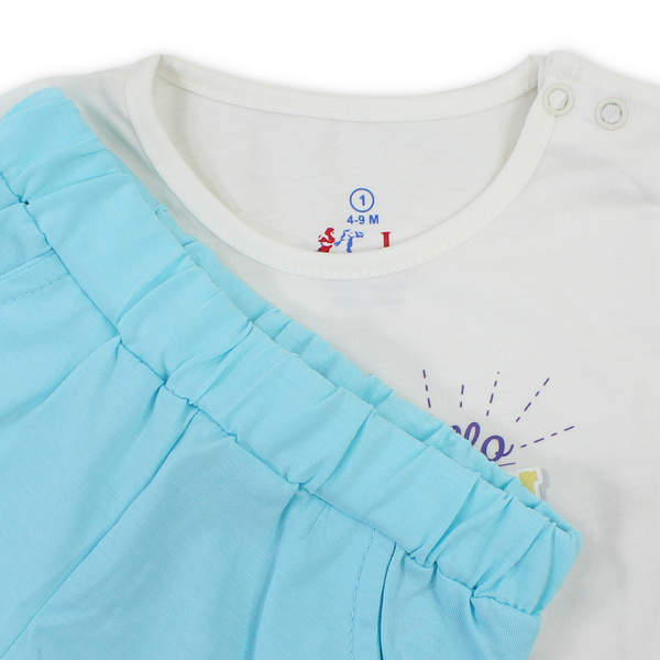 Baby Girls Cotton Pajama – with "Hello Summer" Print