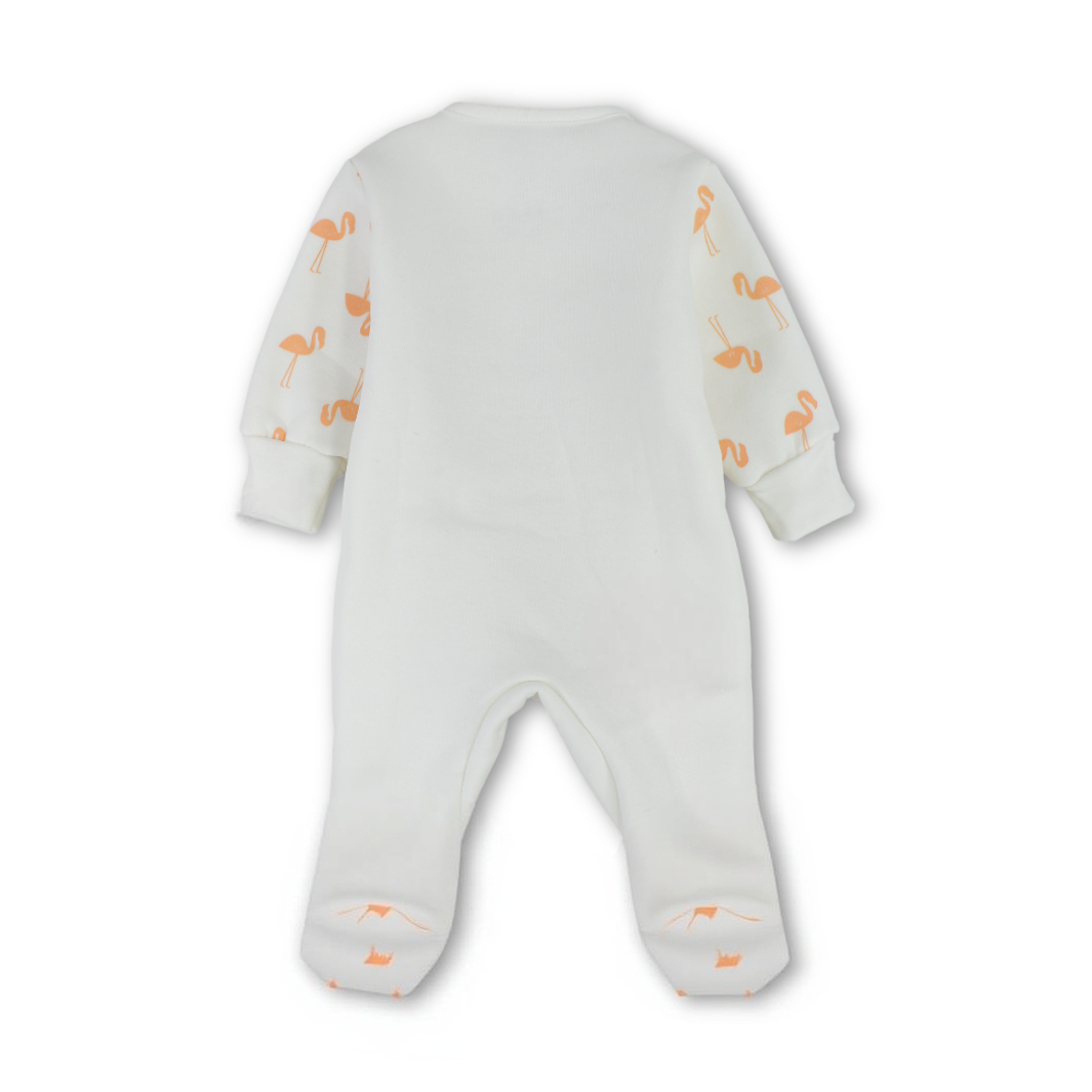 Baby Girls Cotton Baby Footie – Flamingo Print