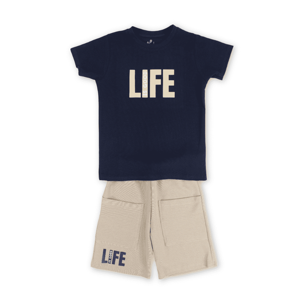 Boys Cotton Pajama – "Life is Good" Print