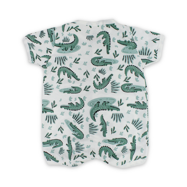 Baby Boys Cotton Romper – Crocodile Print