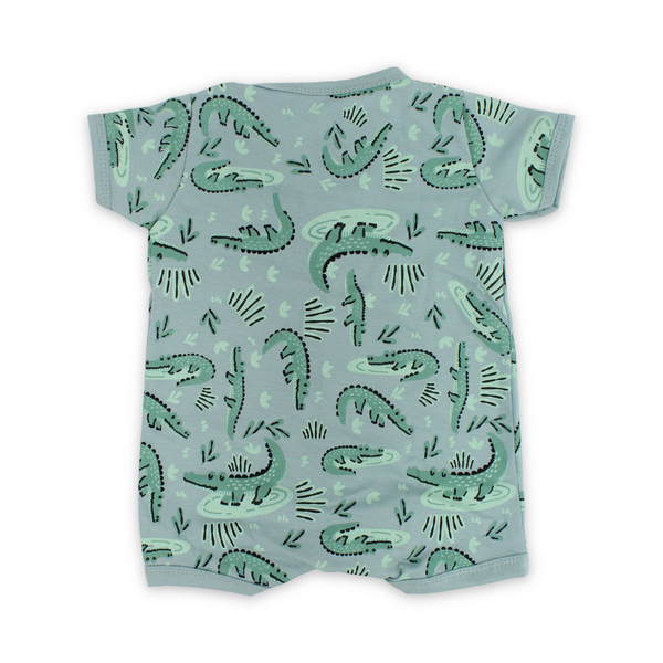 Baby Boys Cotton Romper – Crocodile Print