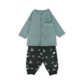 Baby Boys Cotton Pajama – Mint with Crocodile Print
