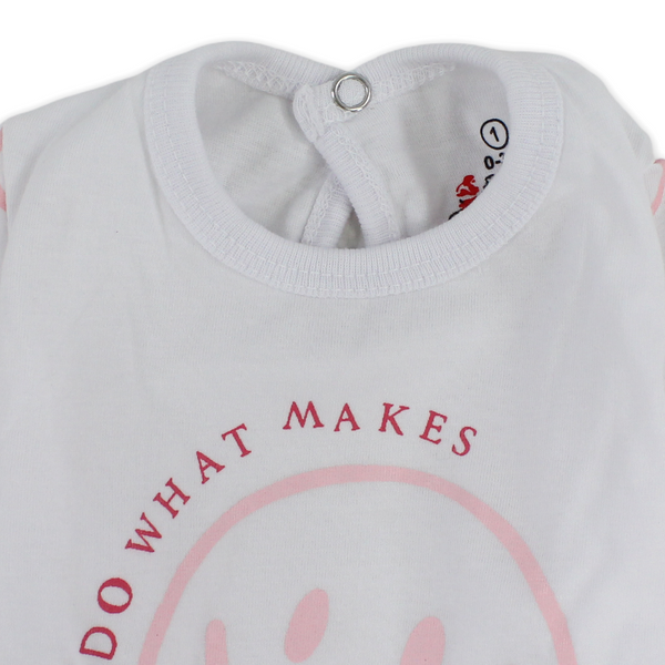 Baby Girls Cotton Baby Footie Onesie – "Do what Makes You Happy" Print