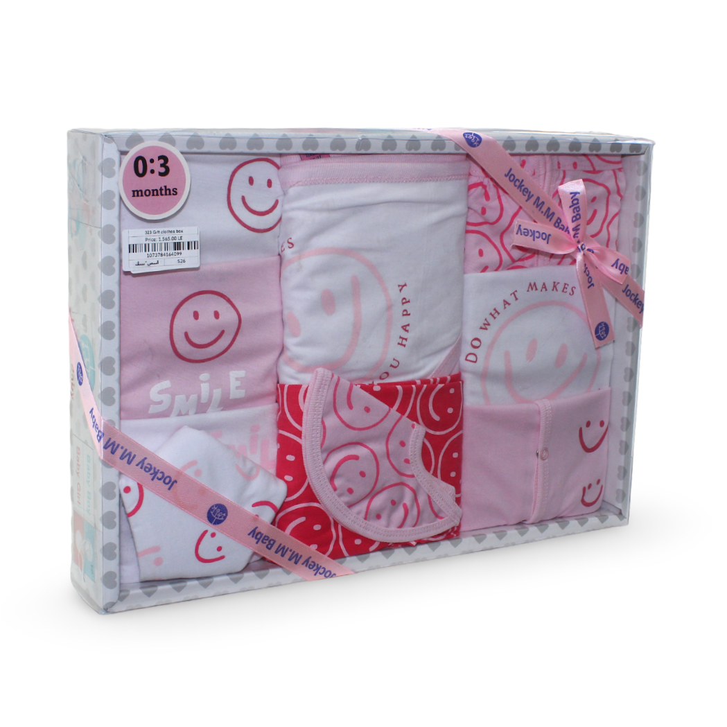Baby Girls Cotton Gift Clothes Box Pink & White – 0-3m (10 Pcs) - Clothing - JOKY