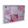Baby Girls Cotton Gift Clothes Box Pink & White – 0-3m (10 Pcs)