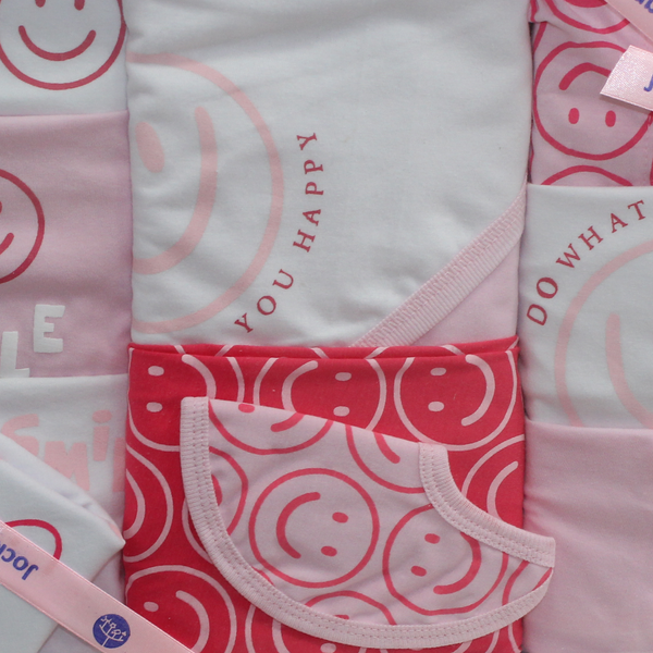 Baby Girls Cotton Gift Clothes Box Pink & White – 3-6m (10 Pcs)
