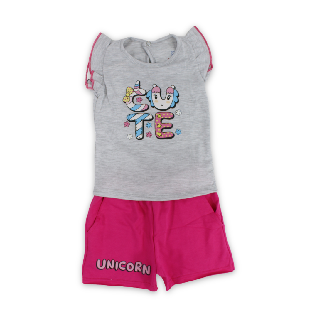 Baby Girls Cotton Pajama – “Cute Unicorn” Print