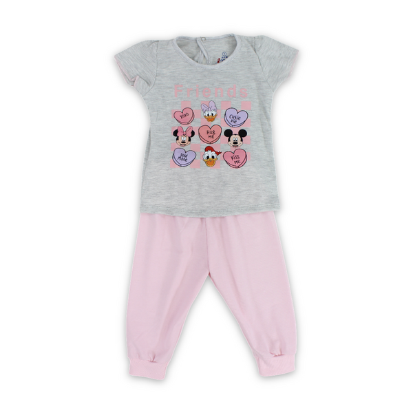Baby Girls Cotton Pajama – “Friends“ Print