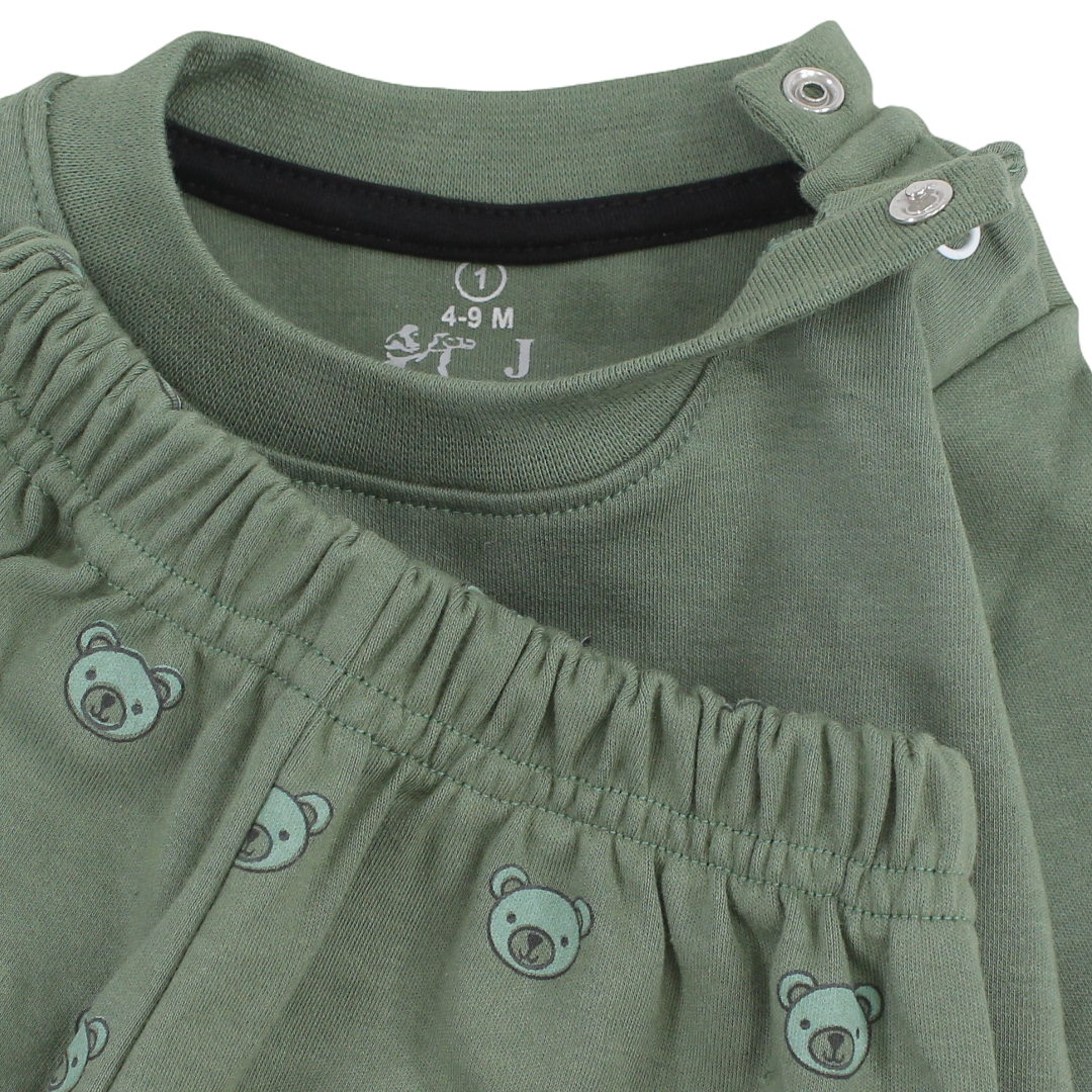 Baby Boys Cotton Long-Sleeved Pajama – "Cute Humor" Print