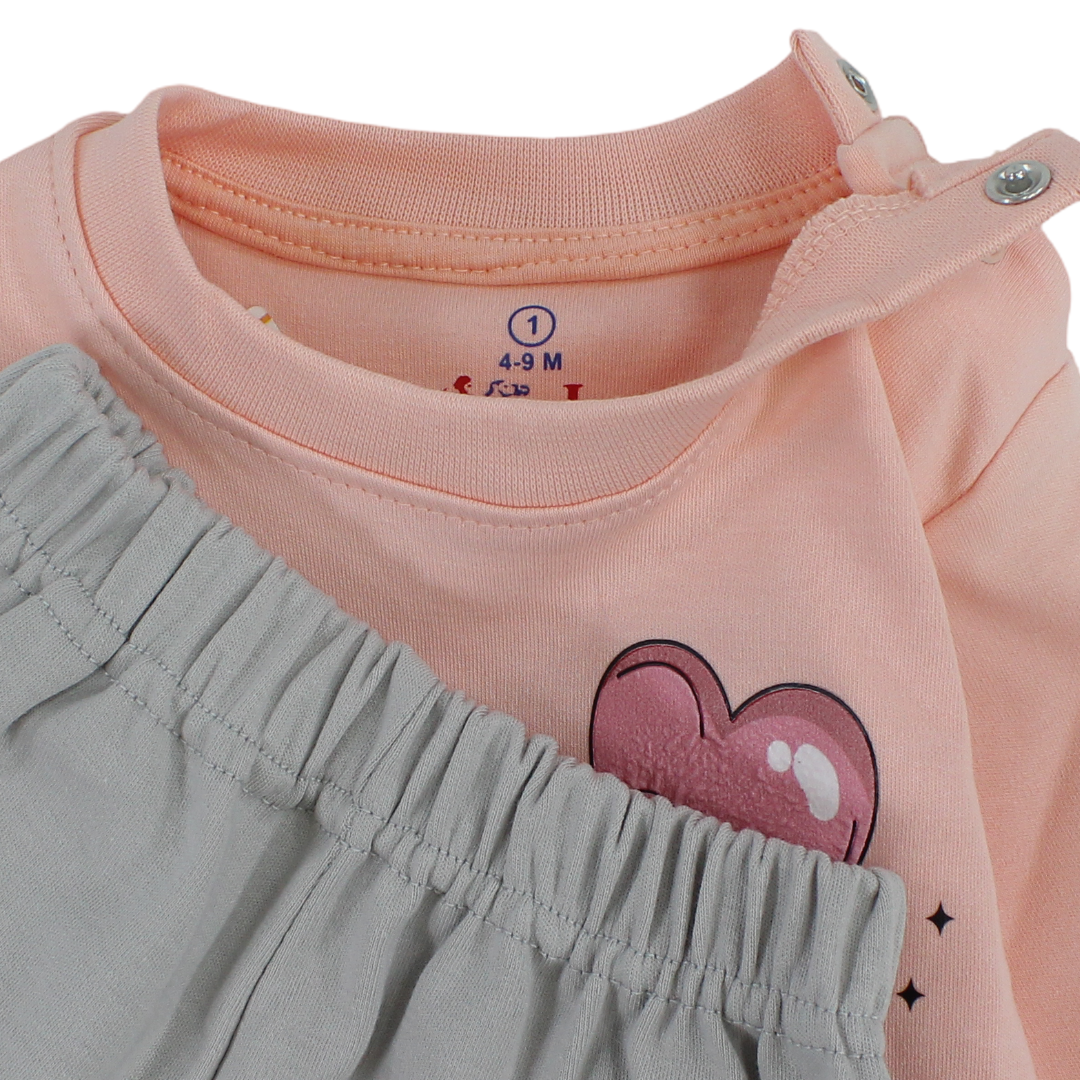 Baby Girls Cotton Long-Sleeved Pajama – "Sweet Girl" Print