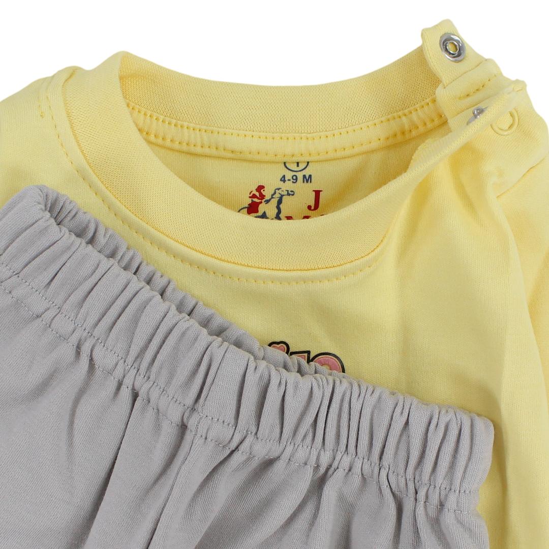 Baby Girls Cotton Long-Sleeved Pajama – "Happy Look" Print