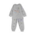 Unisex Cotton Long-Sleeved Pajama – Grey with Mammals Print