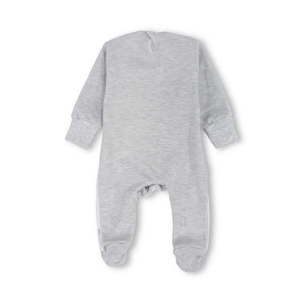 Baby Boys Cotton Baby Footie – Grey with Penguin Print