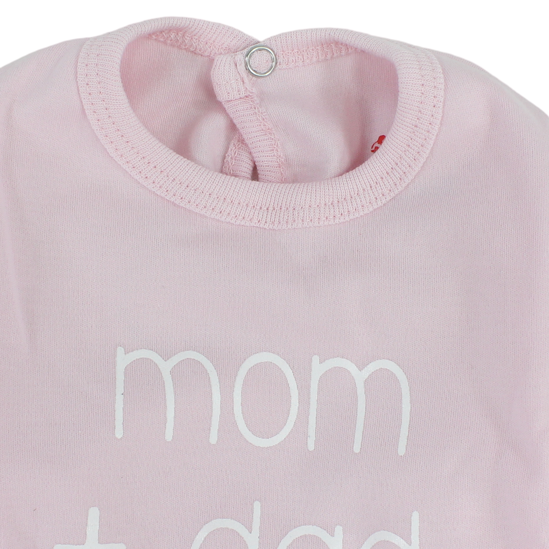 Unisex Baby Cotton Baby Footie – "Mom + Dad = Me" Print