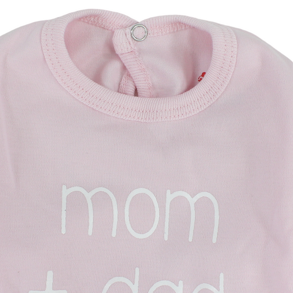 Unisex Baby Cotton Baby Footie – "Mom + Dad = Me" Print