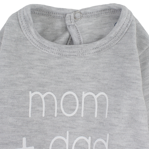 Unisex Baby Cotton Baby Footie – "Mom + Dad = Me" Print