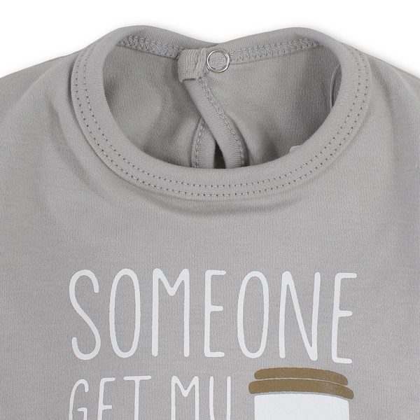 Unisex Baby Cotton Baby Footie – "Coffee" Print