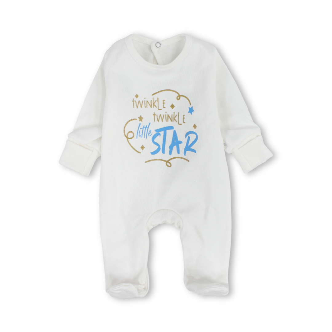 Unisex Baby Cotton Baby Footie – "Twinkle Star" Print