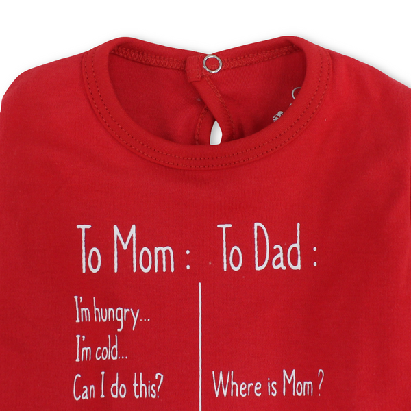 Unisex Baby Cotton Baby Footie – "To Mom To Dad" Print