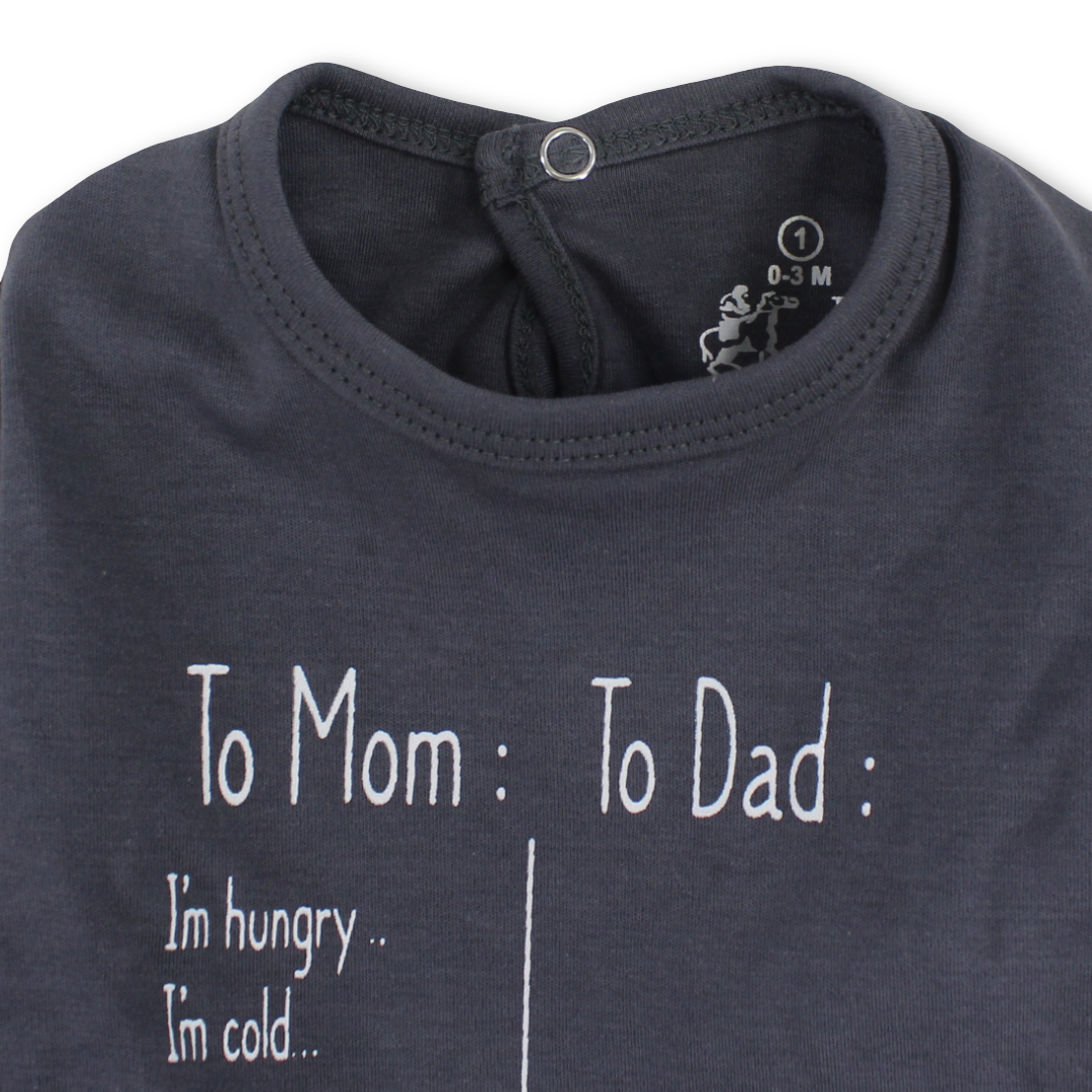 Unisex Baby Cotton Baby Footie – "To Mom To Dad" Print