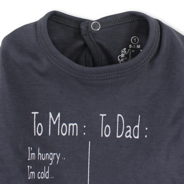 Unisex Baby Cotton Baby Footie – "To Mom To Dad" Print