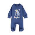 Baby Boys Cotton Baby Footie – "Don’t Look At Me" Print