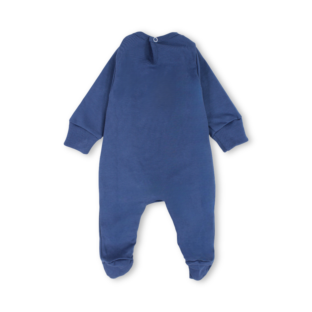 Baby Boys Cotton Baby Footie – "Don’t Look At Me" Print