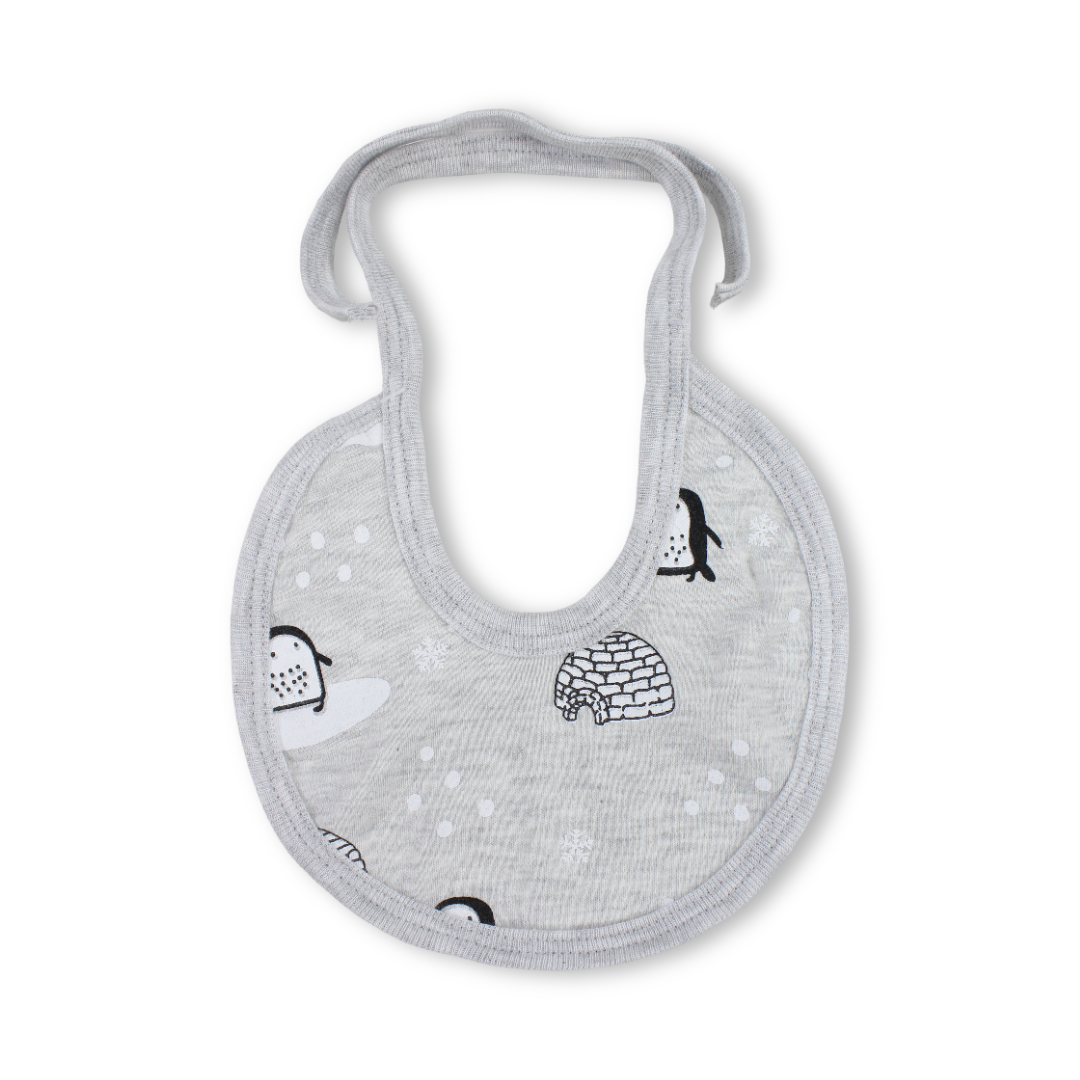 Cotton Baby Bib – Off-White with Ice Cream Print