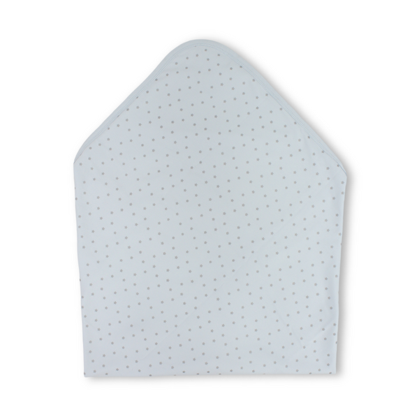 Cotton Baby Blanket – Baby Blue with Stars Print