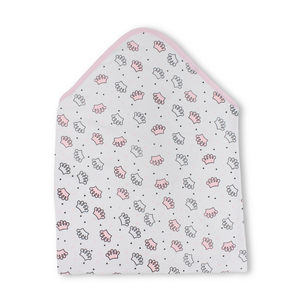 Cotton Baby Blanket – Pink with "Princess" Print