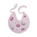 Cotton Baby Bib – Pink with Crown Print
